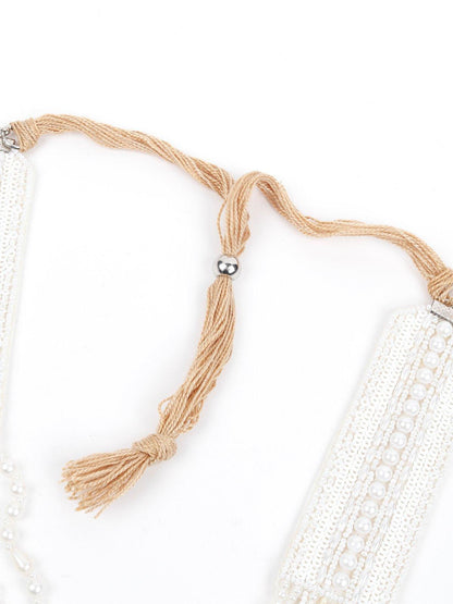 Women's Royal Multi-Strands White Beaded Necklace - Odette