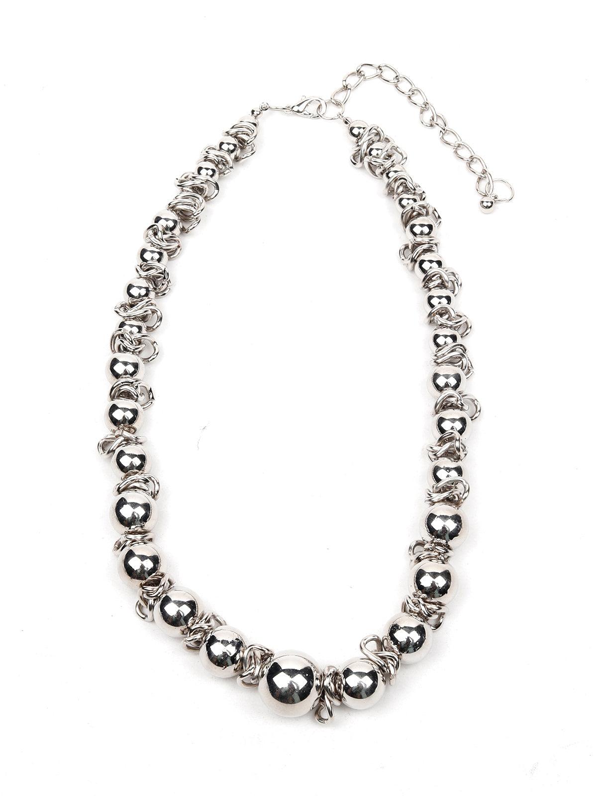 Women's Silver Classic Rounded Statement Necklace - Odette