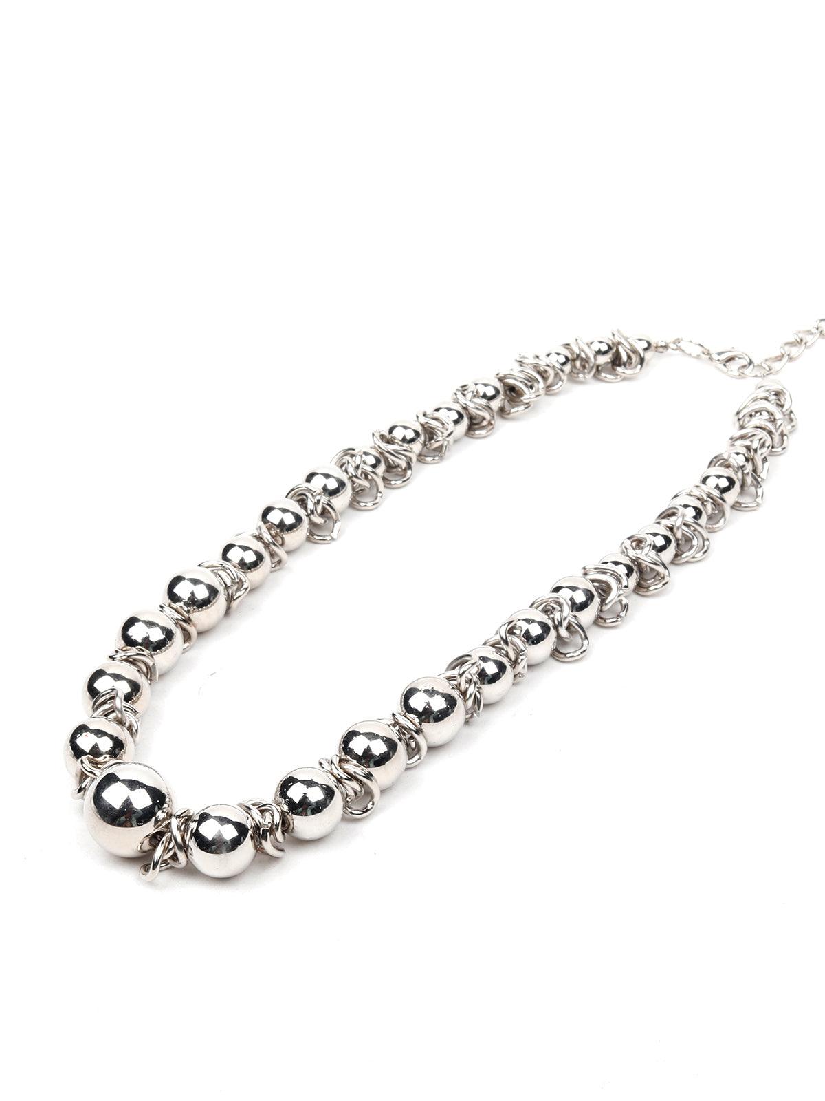 Women's Silver Classic Rounded Statement Necklace - Odette