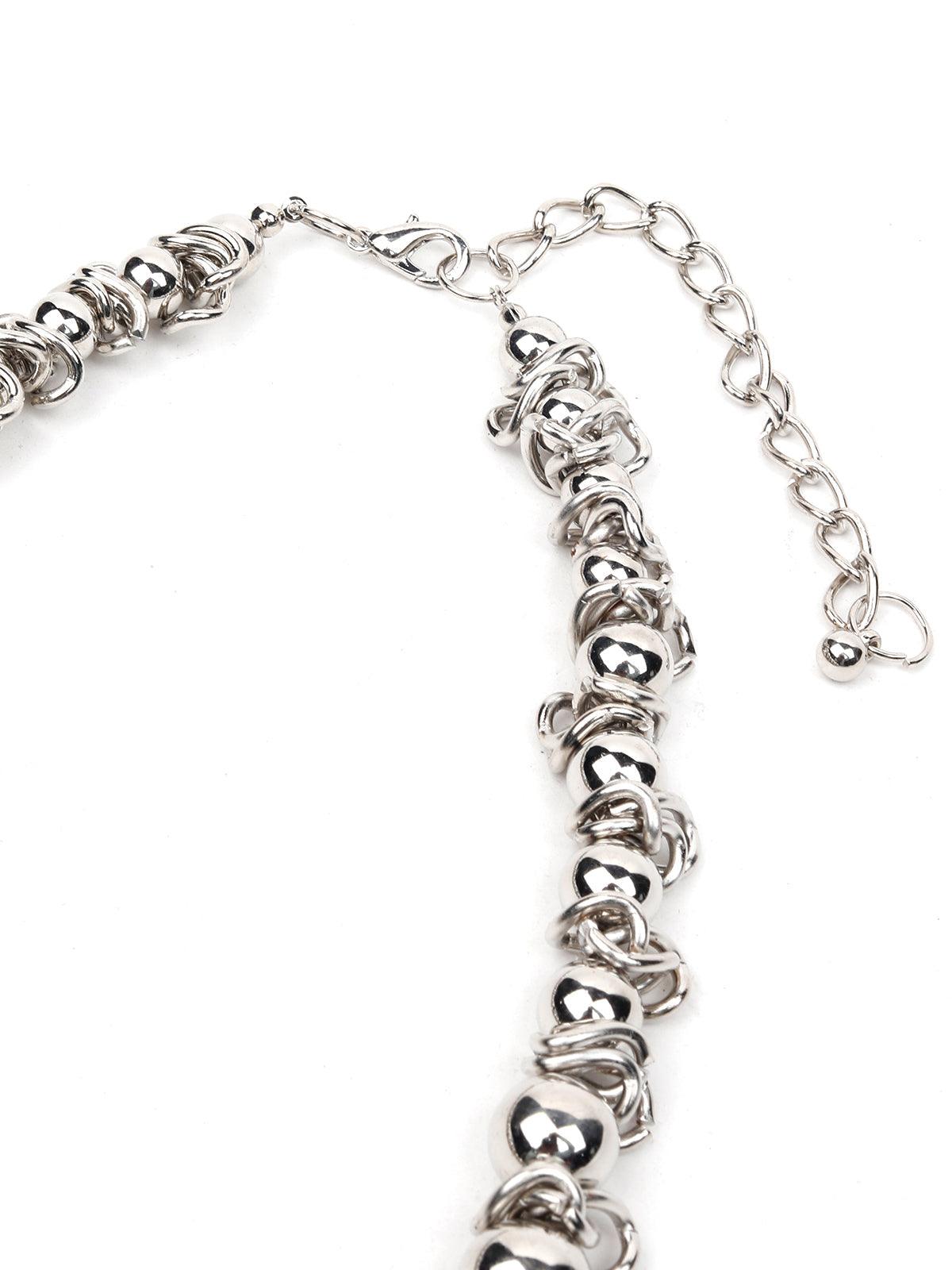 Women's Silver Classic Rounded Statement Necklace - Odette