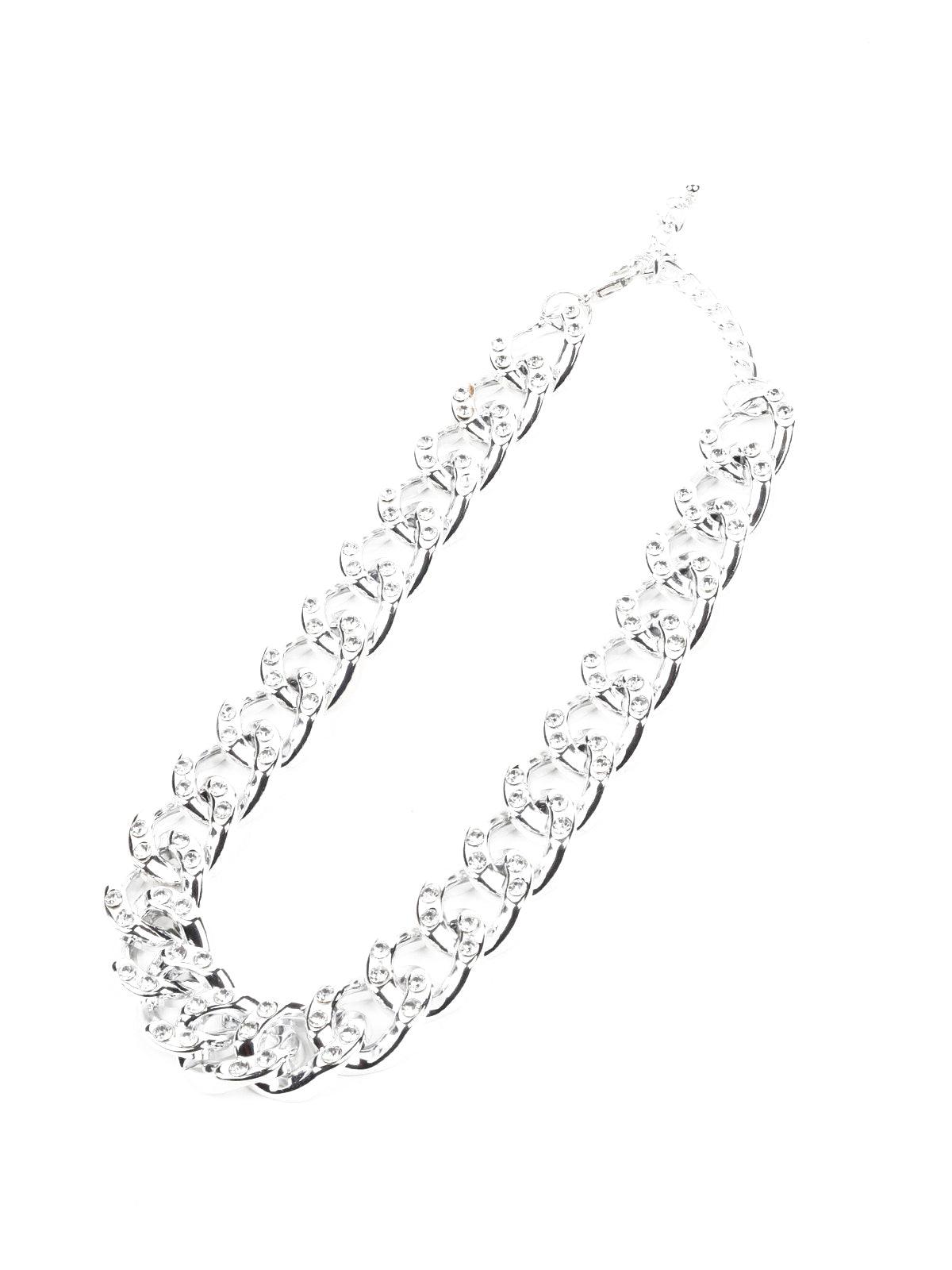 Women's Silver-Tone Chunky Interlinked Chain Necklace - Odette