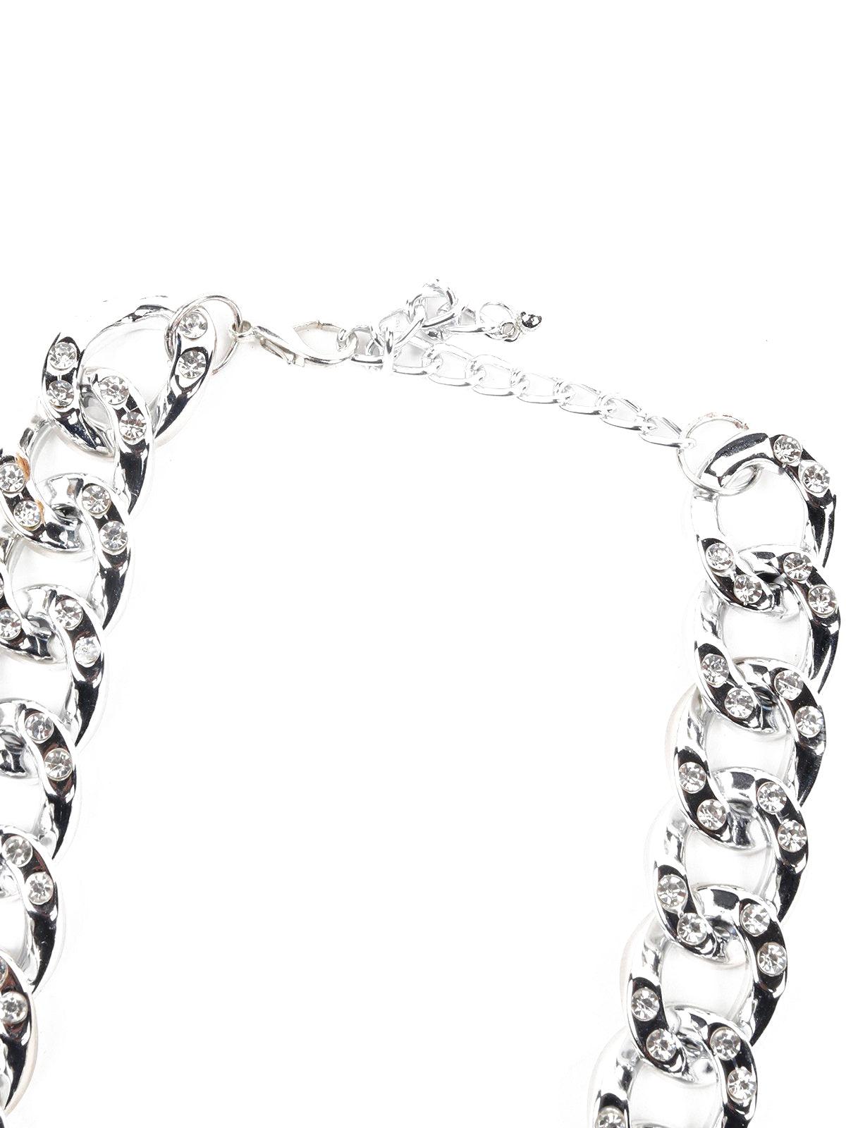 Women's Silver-Tone Chunky Interlinked Chain Necklace - Odette