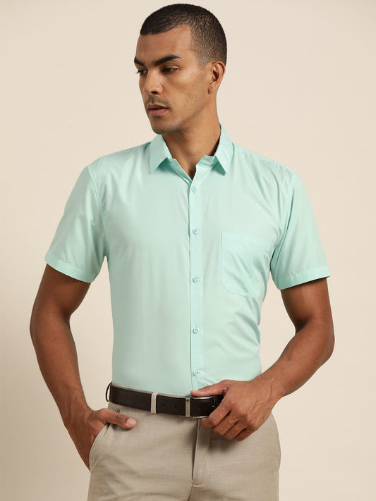 Men's Cotton Light Green Classic Formal Shirt