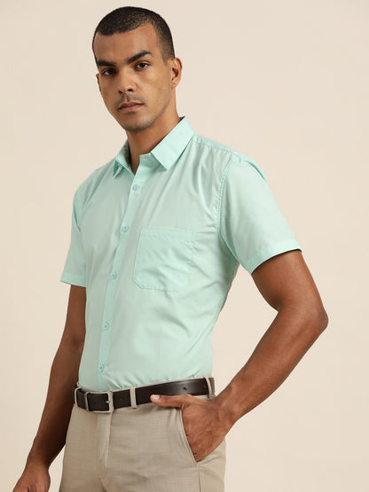 Men's Cotton Light Green Classic Formal Shirt