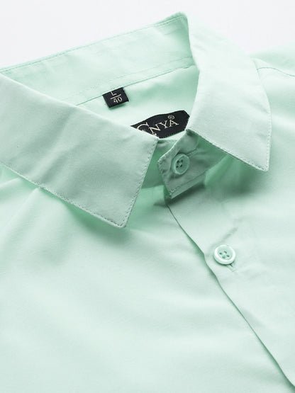 Men's Cotton Light Green Classic Formal Shirt