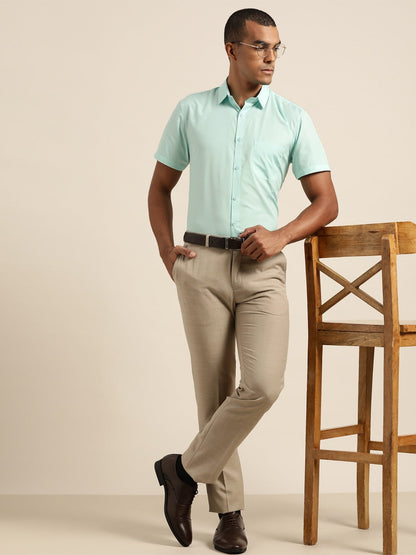 Men's Cotton Light Green Classic Formal Shirt