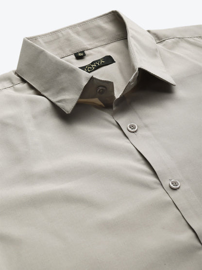 Men's Cotton Light Brown Classic Formal Shirt