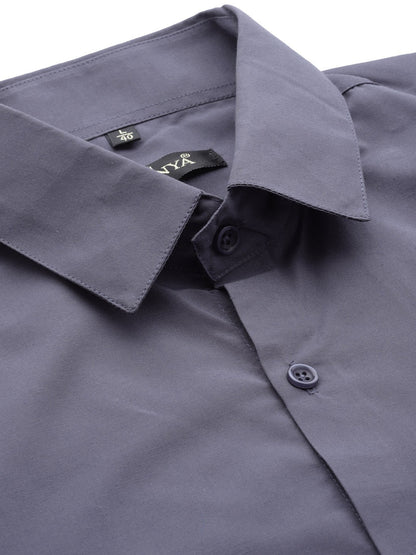 Men's Cotton Charcoal grey Classic Formal Shirt