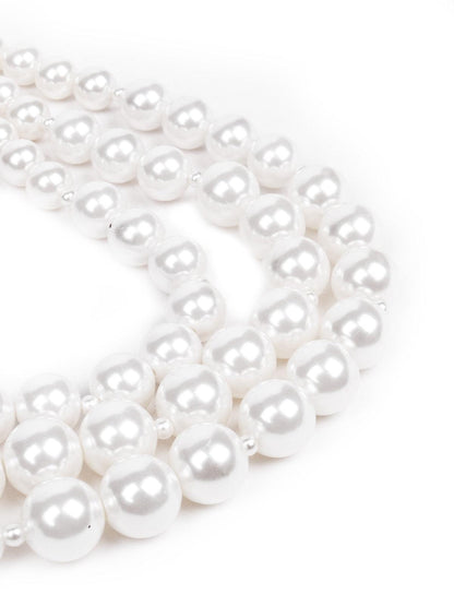 Women's Sophisticated Three-Layered Pearl Necklace G - Odette