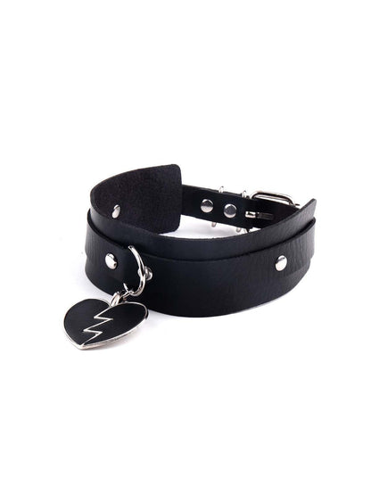 Women's Stunning Black Wide Retro Style Choker - Odette