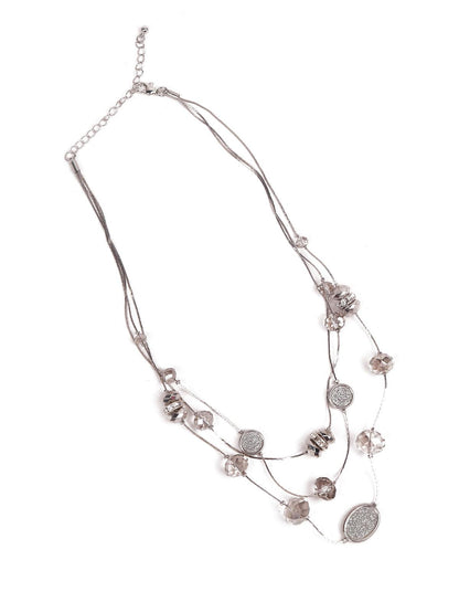 Women's Stunning Silver Beaded Necklace - Odette