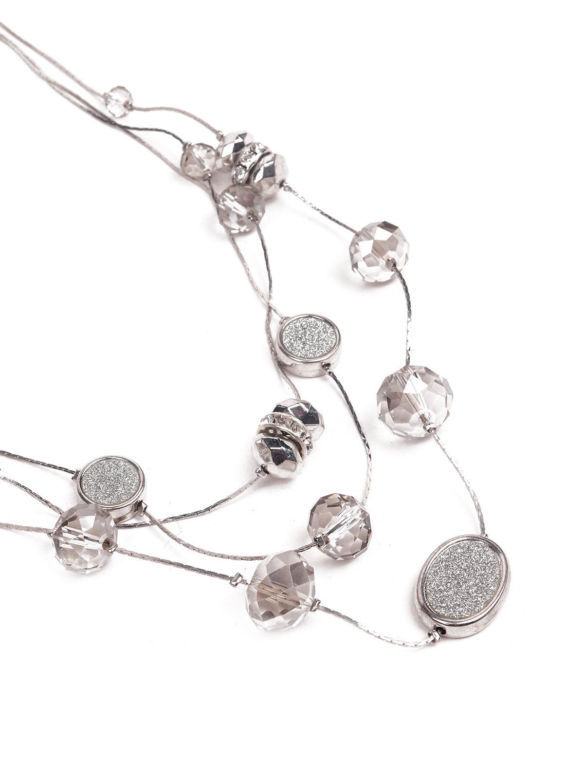 Women's Stunning Silver Beaded Necklace - Odette