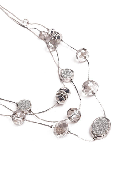 Women's Stunning Silver Beaded Necklace - Odette