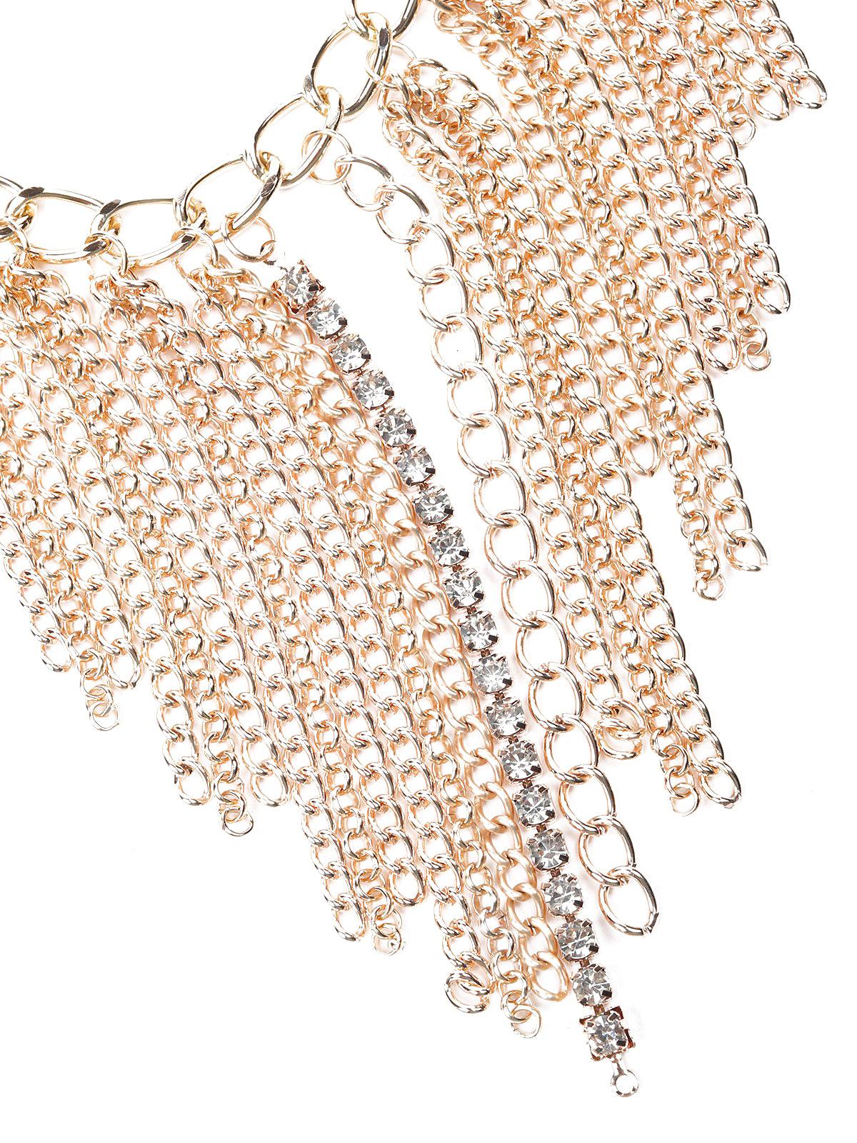 Women's Tassels Of Gold Tone Linked Chain Necklace - Odette