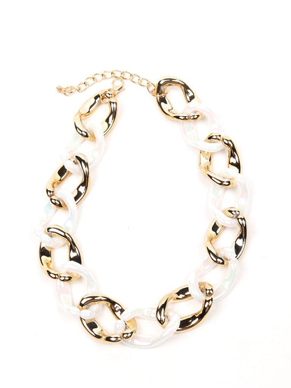 Women's The Classic White And Gold Chunky Chain - Odette