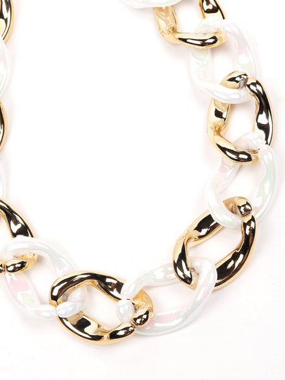 Women's The Classic White And Gold Chunky Chain - Odette