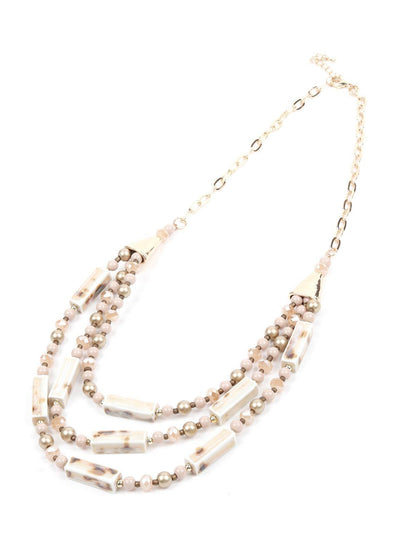 Women's Three-Layered Beaded Chain-Beige - Odette