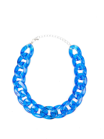 Women's Transparent Blue Shaded Chunky Chain - Odette