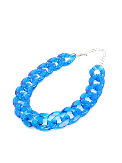 Women's Transparent Blue Shaded Chunky Chain - Odette