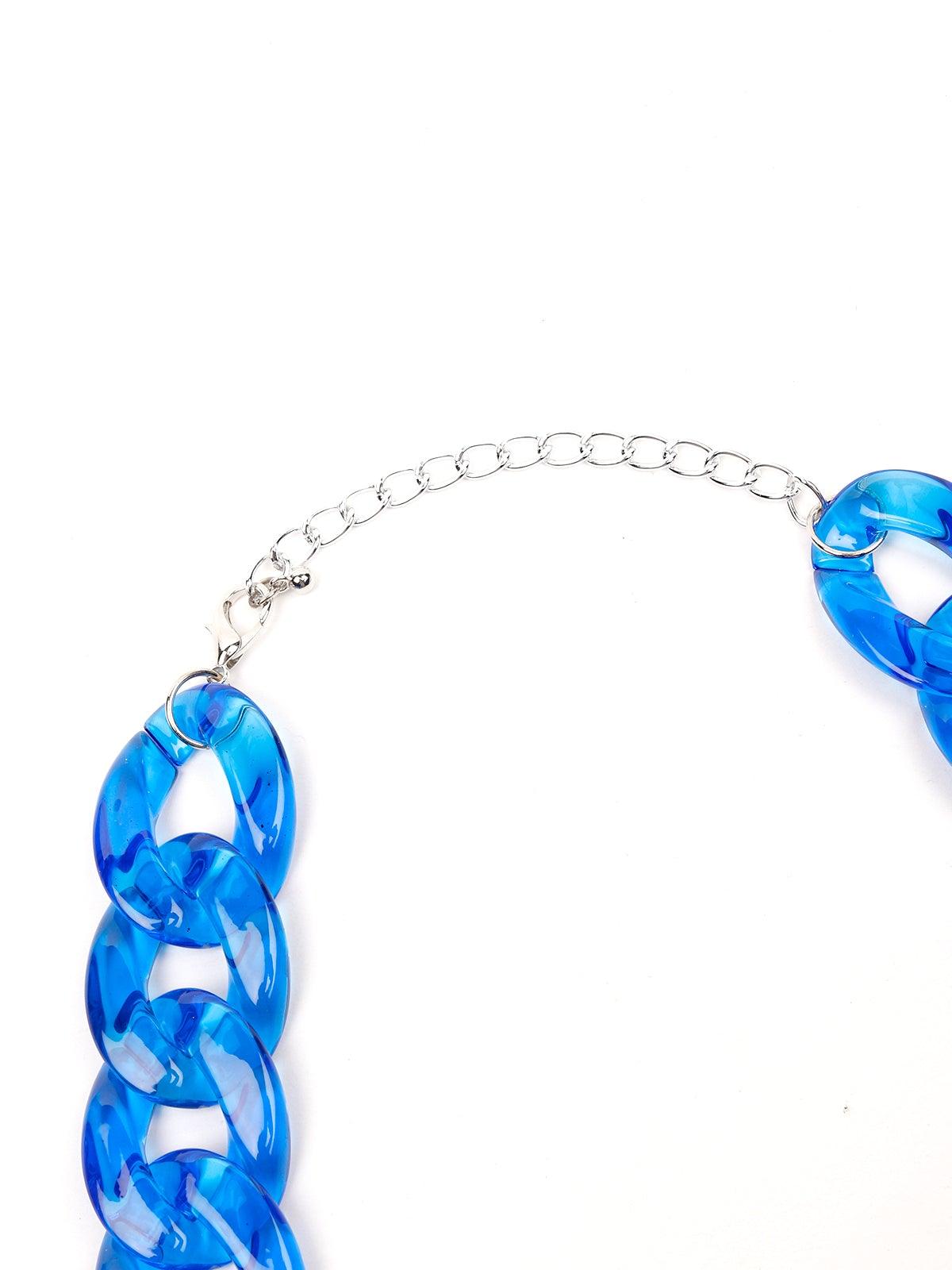 Women's Transparent Blue Shaded Chunky Chain - Odette