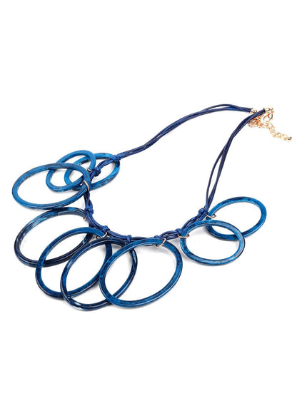 Women's Vibrant Blue Loop Statement Necklace - Odette