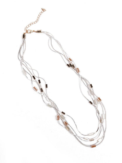 Women's Whimsical Silver Multilayered Necklace - Odette