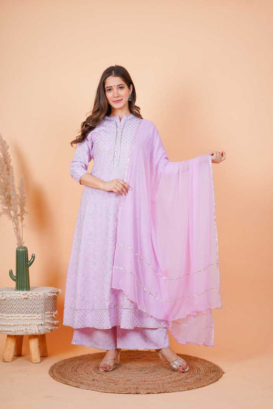 Women's Kurta And Palazzo Set Rayon