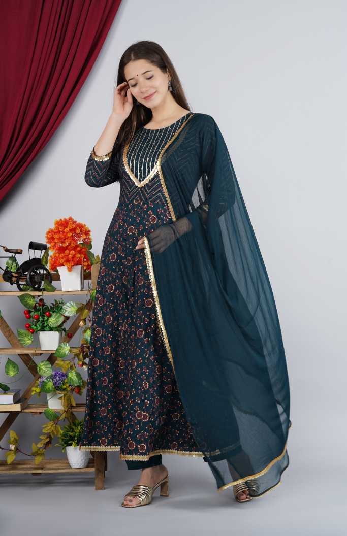 Women's Kurta And Palazzo Set Rayon