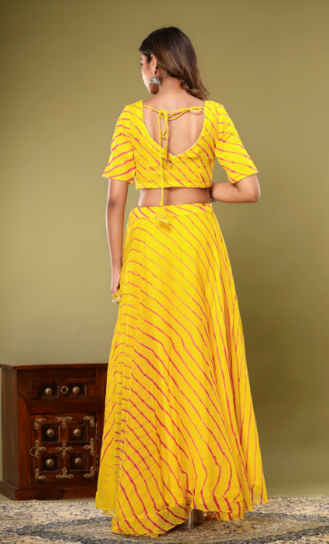 Women's Leheriya Lehenga Set