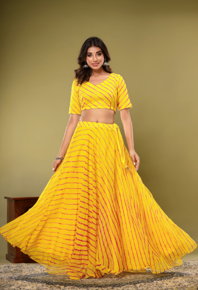 Women's Leheriya Lehenga Set