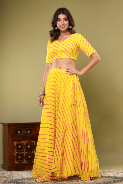 Women's Leheriya Lehenga Set